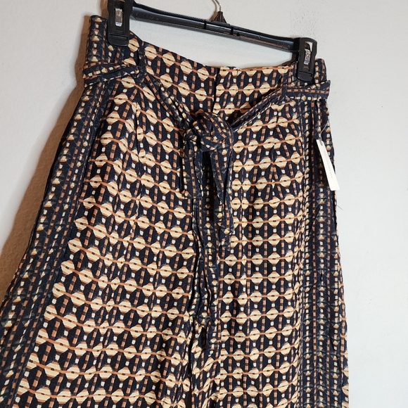 NWT Anthropologie Metzner Wide Leg Trousers Ett:twa Size 4 Geometric Belted - Picture 9 of 16